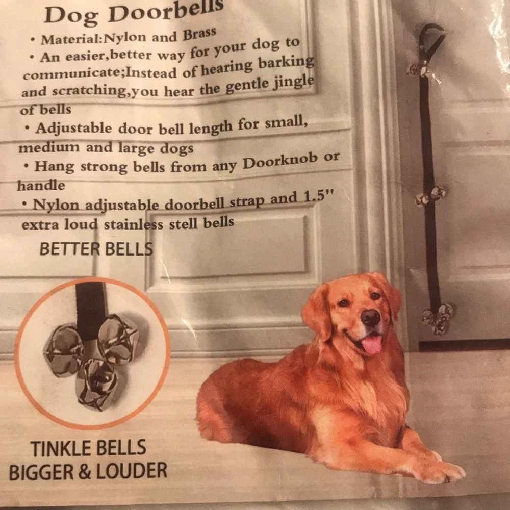 DOG DOOR BELLS - Set of 2- New in Package (Tinkle Bells- Bigger & Louder)